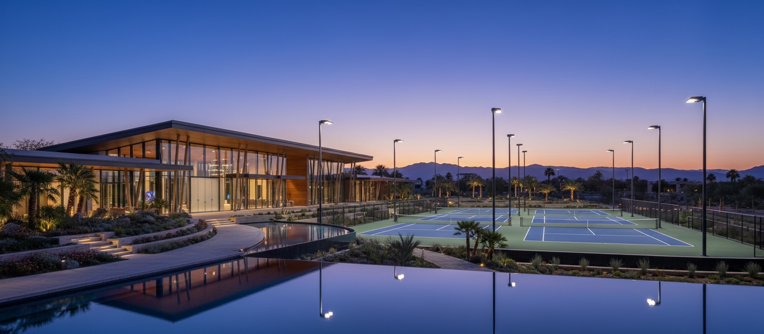 Tennis court aerial view